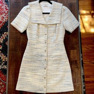 Sandro Cream and Gray Mini Dress